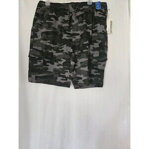 Sovereign State Shorts Men‎ XL Green Gray Black Camo Drawstring Waist Elastic